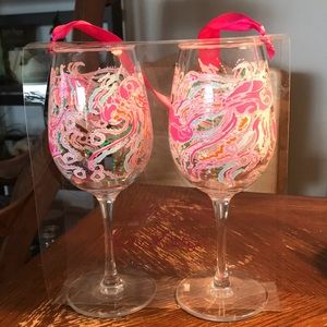 Pair of brand new Lilly Pulitzer Wine glasses